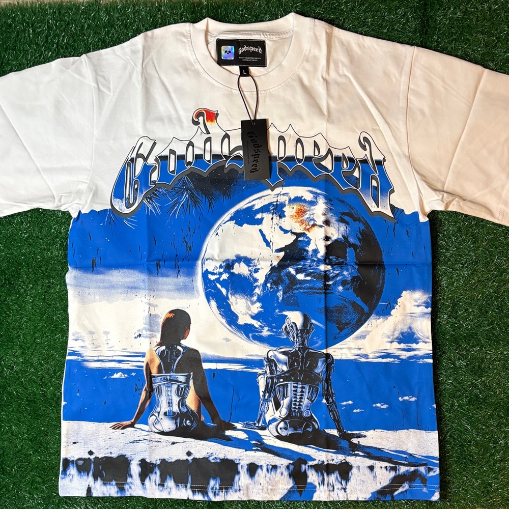 Goodspeed White and Blue Graphic Men's Tee